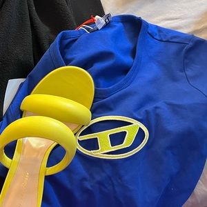 Diesel T-Angie Cutout T-shirt in Blue WORN ONCE